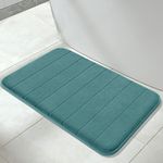 Yimobra Memory Foam Bath Mat Large Size, 51 x 81 cm, Soft and Comfortable, Super Water Absorption, Non-Slip, Thick, Machine Wash, Easier to Dry for Bathroom Floor Rug, Eggshell Blue