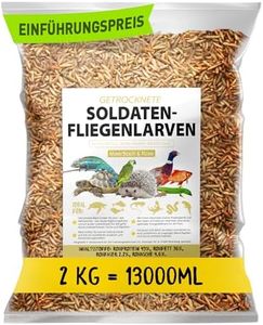 Larves de mouches soldats séchées 2 kg (équivalent à 13 litres) Black Soldier Flys, nourriture pour oiseaux, hérisson avec insectes, nourriture pour poissons, collation riche en protéines pour