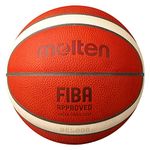 Molten BG5000 Basketball, Official International FIBA Game & Match Ball, FIBA Approved, Premium Real Leather, Indoor Play, Orange/Ivory, Size 7, Suitable For Boys age 14 & Adult