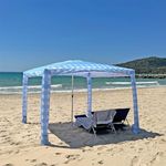 CoolCabana Beach Shade Tent - Easy Setup, UPF 50+ Protection, Large & Medium Sizes, Compact & Wind Resistant - Beach Cabana for The Whole Family - Blue Gingham, Medium