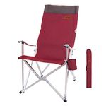 Nice C Camping Chair, Chaise de Camping, Patio Chair, Folding Chair, High Back Camping Chair, Lightweight with Cup holder & Carry Bag, Compact Outdoor, Patio, Lawn, Backpack, Collapsible (Set of 1 Red)