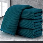 Bathroom Hand Towels - 4PC Large 18" x 28", 100% Cotton | Lightweight | Thick | Quick Dry | Soft | Absorbent, Hand Towels for Bathroom, Bathroom Essentials, Turquoise