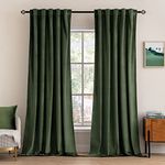 MIULEE Velvet Curtains 84 inches - Olive Green Luxury Blackout Curtains for Bedroom Living Room Thermal Insulated Super Soft Window Drapes Rod Pocket & Back Tab, W52 x L84 inches, 2 Panels