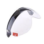 Open Face Motorcycle Modular Helmet Windscreen 3 Snap Visor Cap Lens Shield for Motorbike Helmets Replacement Part - Clear