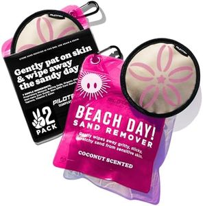 Pilotfish Beach Essentials Sand Remover Bag, Gentle Skin-Friendly Formula with 7 Natural Ingredients + Coconut Oil, Talc-Free Sand Removal Beach Accessories, Must Haves, Gifts for Women (2-Pack)