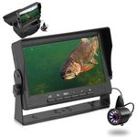 MOOCOR Underwater Fishing Camera, [2023 Upgrade] Bracket Ice Fishing Camera Underwater, Portable Video Fish Finder with 7'' Monitor, 12pcs IR & 12pcs LED Lights for Dark, Underwater Camera for Fishing