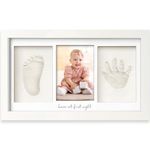 Baby Hand and Footprint Kit - Baby Footprint Kit, Newborn Keepsake Frame, Baby Handprint Kit,Personalized Baby Gifts, Nursery Decor,Baby Shower Gifts for Girls Boys (Alpine White)