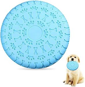 Flying Disc Dog Fetch Toy, Dog Flying Disc Rubber Catcher Toy, Large Dog Toys, Dog Flying Disc Toy, Pet Training Interactive Toy, Floating Water Dog Toy,Flying Disc Durable Dog Toys for Pet,Blue