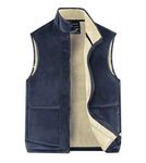 Panegy Men's Warm Vest for work Outdoor Winter Fleece Gilet Solid Color Windproof Hiking Sleeveless Jacket Body Warmer Blue Label Size 6XL=EU 2XL