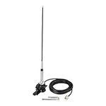 Bingfu High Gain Mobile Ham Radio Fiberglass Antenna Car Truck Amateur Two Way Radio Dual Band VHF UHF 136-174 MHz 400-470MHz Anti-Rust Antennas with Lip Mount Fixed Bracket 16.4 ft Cable