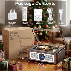 Lehwey Portable Bluetooth CD Player – Brown