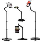 Smatree Cellphone & Tablet Floor Stand, 360 Degree Rotating with Height Adjustable Stand Compatible for 4.7-12.9inch iPhone, iPad Mini, iPad Air, iPad Pro, Kindle, eBook Reader and More