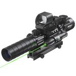 Pinty Rifle Scope 3-9x32 Rangefinder Illuminated Reflex Sight 4 Reticle Green Dot Laser Sight