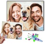 CleverFine Personalized Paint by Numbers Kit for Adults, Make Your Own Digital Painting Pets Portraits Baby Photos, Acrylic Paint,Custom Canvas DIY Oil Painting (12"×16"/30cm×40cm no Frame)