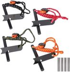 4 Pack Flint Fire Starter, Ferro Rod Kit with Paracord Landyard Handle and Striker Fire Steel for Emergency Survival Kits