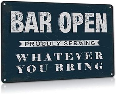 ALREAR Bar Signs Man Cave Decor Stuff, Aluminum Metal Sign Funny Home Beer Pub Open Accessories and Outdoor Vintage Decorations 8" X 12"