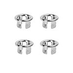 4 Pack Bathroom Basin Sink Round Hole Trim Chrome Overflow Cover Rings Hole Insert in Cap Hollow Ring Triangle for Hole Diameter Replacement Ceramic Pots for Home,Sink,Bathroom,Kitchen(Sliver)