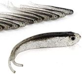 Beoccudo Fishing Lures Bass Bait, Soft Plastic Split Tail Lure Set -24pcs Jerk Minnow Swimbait