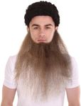 HPO Men's Human Hair Long Beard Cosplay Facial Hair