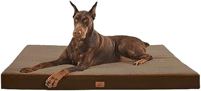 Bedsure Jumbo Dog Bed for Large Dogs - XXL Orthopedic Waterproof Dog Beds with Removable Washable Cover, Egg Crate Foam Pet Bed Mat, Suitable for Dogs Up to 150lbs, Brown