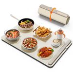 Warming Mat for Food, iTRUSOU 24"x16" Electric Warming Tray with 3-Level Temp Control, Rapid Heating 250W Energy-Saving, Rollable Food Warming Mat Full Surface Heating for Parties, Buffet