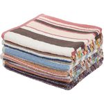 Olivia Rocco Pack Of 6 Stripe Towels Easy Care 100% Cotton Colourful Absorbent And Quick Dry Hand Towels Bath Sheets Holiday Gym Beach (6 x Bath Sheets)