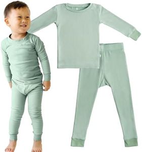 DREAMLAND BABY Toddler Pajamas (2T-5T). Ultra Soft Snug-Fit Pajama Set for Boys and Girls Sage Green