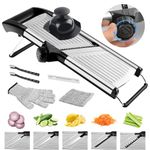 NIOSAVM Adjustable Mandoline Slicer,Mandolin slicer for the kitchen,mandolin, Potato slicer, onion slicer, tomato slicer, fruit slicer,Stainless steel with cutting gloves cleaning cloth