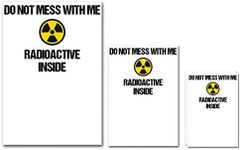 UDNAG Untearable Waterproof Stickers 155GSM 'Radioactive | Do not Mess with Radioactive Element' A4 x 1pc, A5 x 1pc & A6 x 2pc