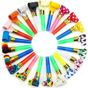 Koogel 100 Pcs Party Blower, Colorful Birthday Noisemakers Birthday Blow Horns Party Whistles New Years Party Noisemakers Whistles Party Blowouts Party Favors Noise Makers