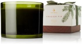 Thymes Frasier Fir Scented Candle - Heritage Large 3 Wick Candle for Home Decor - Holiday Candle - Green Candles for Home Scented with Notes of Siberian Fir Needles, Cedarwood & Sandalwood (17 oz)