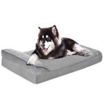 Bnonya Orthopedic Dog Bed Large, Dog Beds for Large Dogs Bolster Pet Bed, Washable XXL Dog Bed with Pillow and Anti-Slip Bottom