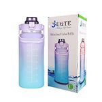 JUGTE Motivational Water Bottle 2 L Sipper Bottle For Adults GYM Gallon With Measurement Leakproof Durable Non-Toxic Aesthetic Water Bottle For Office |Plastic|Blue Purple