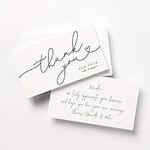 Bliss Collections Thank You Cards for Small Businesses, Heart Script, Express Your Appreciation for Clients and Customers Support through Easy To Write on Thank You Cards, 2"x3.5" (50 Cards)