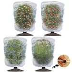 4 Packs Garden Plant Netting Blueberry Bushes Protection Netting Covers Bags, Tomato Fruit Trees Protective Cover Garden Plant Netting Covers Bags Plant from Insect Bird Eating 4.92x3.3 FT