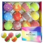 Bath Bombs Gift Set for Women - 12Pcs Bubble Bath Balls with Natural and Organic Ingredients for Kids, Home Spa Fizzes Bathbombs to Moisturize Skin for Christmas or Birthday Gift for Girls and Boys