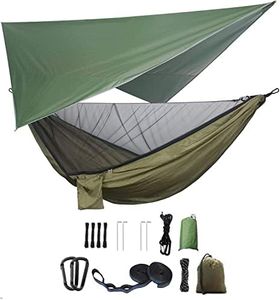 Camping Hammock Set, Single Double Hammock, Mosquito Net, Insect Net, Rainfly, High Strength Parachute Cloth Hammock. Suitable for Outdoor, Hiking, Camping, Travel