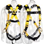 WELKFORDER 3D-Ring Industrial Fall Protection Safety Harness ANSI/ASSE Z359.11-2021 Compliant Full Body Personal Protection Equipment 5-Point Adjustment Universal 310 lbs