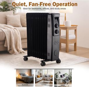 Belaco 11-Fin Oil Radiator Heater – Portable Electric Room Heater