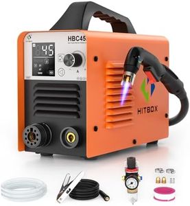 HITBOX Upgrade Plasma Cutter 45Amp, Non-HF Non-Touch Pilot Arc Air Plasma Cutting Machine with LED Digital Display, IGBT Inverter 240V, Grid Cutting for Metal, Max Cut 15mm (HBC45II)