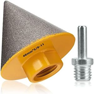 (1-7/8" (48mm)) - Diamond Beveling Chamfer Bits Diamond Countersink Drill Bit for Existing Holes Enlarging Shaping Trimming in Tile Marble Glass Granite Ceramic 1-7/8"(48mm) Dia with 5/8-11" Thread Adapter