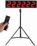 Cynobato Tripod 5.6'' Race Clock, Race Timer, Digital Countdown Clock, with Gym Interval Workout Timers, Stopwatch, for Outdoor Race Events (Red)