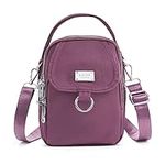 icyant Crossbody Phone Bag for Women,Nylon Waterproof Shoulder Handbag Women's Small Cross-body Purse Wallet Travel Cross Body Hand Bags (Taro purple)