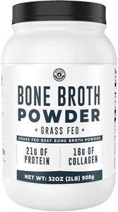 Bone Broth Protein Powder, Pure Grass Fed Beef Bone Broth Powder. Unflavored, Natural Collagen, Glucosamine & Gelatin, Paleo Protein Powder, Keto, Gut Health, Non-GMO, Dairy Free. 32oz