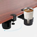 Desk Cup Holder 180° Rotating Under Table Cup Holder Anti-Spill Water Bottle Stand Coffee Mug Storage for Home Office and School