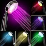 7 Color LED Bathroom Shower Head, 7 Colors Colour Changing Light up Handheld Shower Head, Water Saving Spray Bathroom Spa Shower Heads