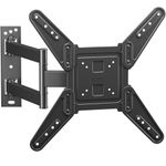 BONTEC TV Wall Bracket Mount for 26-60 inch LED LCD Flat Curved TVs, Tilt Swivel and Rotation TV Wall mount up to 45kgs, Max VESA 400x400mm, Bubble Level, Cable Ties included