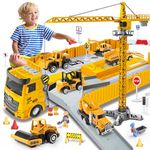 Naxudcoo Construction Toys For 3-7 Year Old Boys Construction Truck Toys Set Toddler Car Truck Toys - Crane Excavator Digger Dump Trucks, Construction Vehicle Toys For 2 3 4 5 6 7 Year Old Boys Gifts