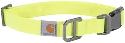 Carhartt Nylon Duck Dog Collar, Fully Adjustable Durable 2-Ply Cordura Nylon Canvas Collars for Dogs, Brite Lime, Medium