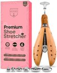 HOUNDSBAY Bulldog Premium Professional 2-way Wooden Shoe Stretcher for Women, Shoe Widener & Expander for Women w/Wide Feet